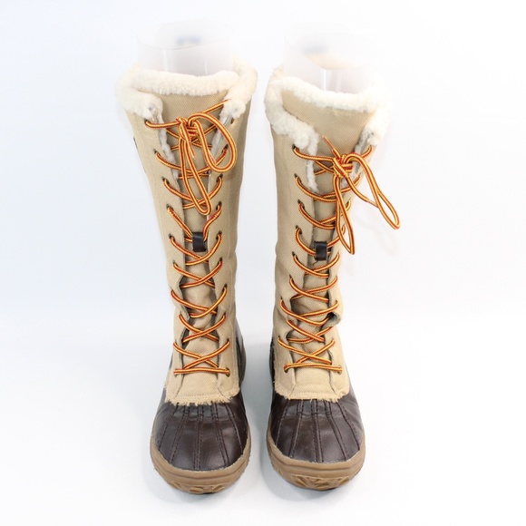 Polo Ralph Lauren Khaki Brown Canvas Boots #136 - Picture 5 of 8